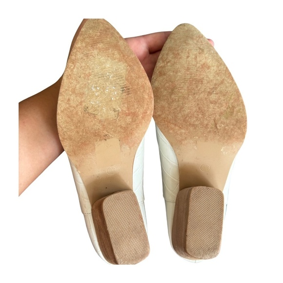 ShuShop White Croc-Embossed Heeled Boots - Picture 9 of 10